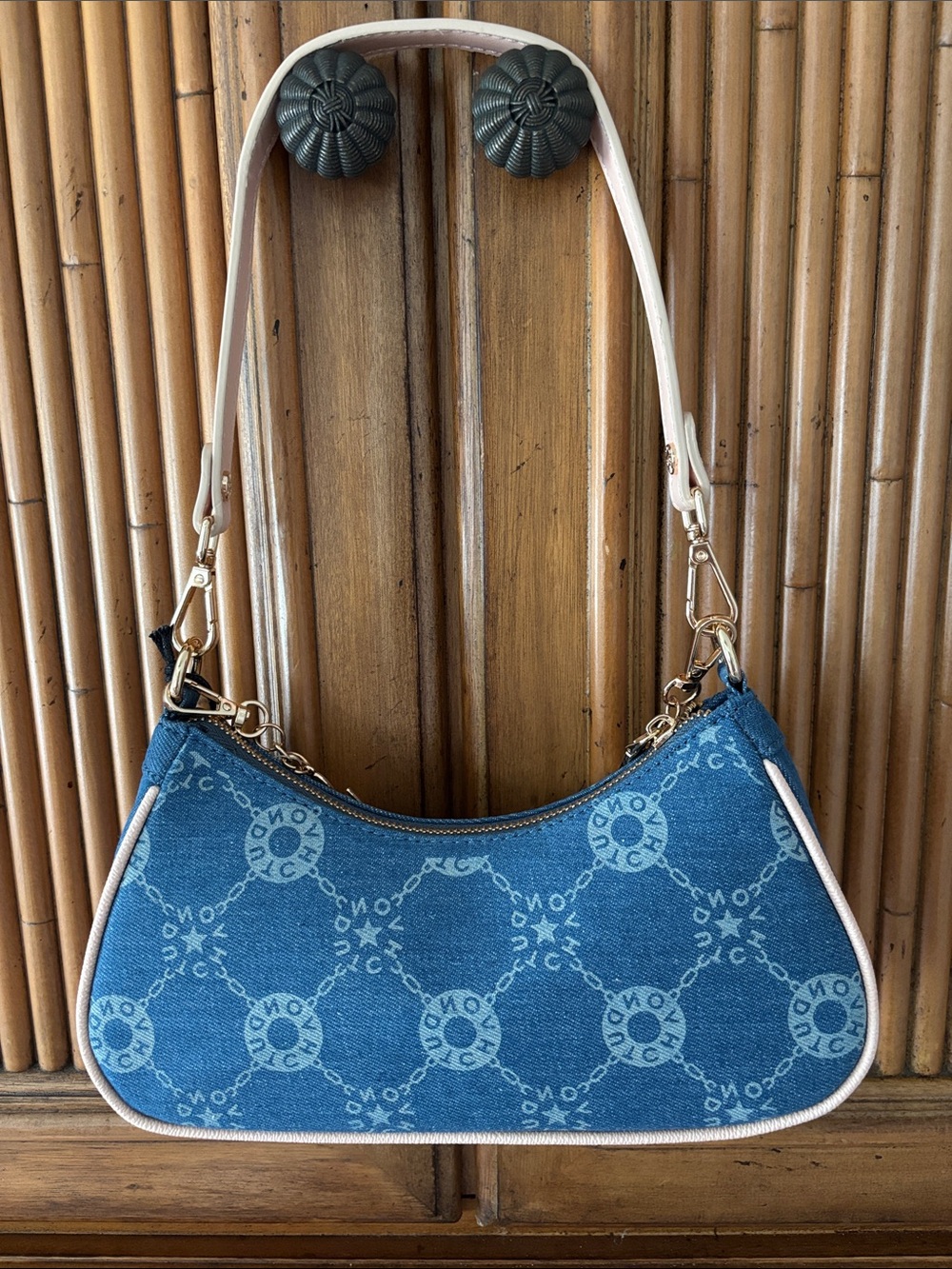 Von Dutch Denim Crescent Shoulder Bag - Picture 3 of 6